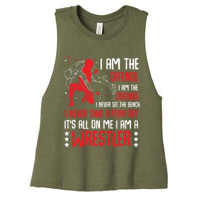 I Am A Wrestler Wrestling Wrestler Fight Coach Sports Women's Racerback Cropped Tank