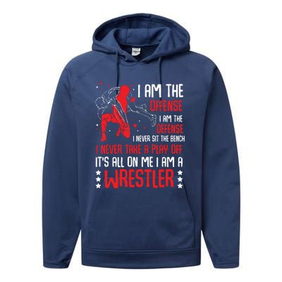 I Am A Wrestler Wrestling Wrestler Fight Coach Sports Performance Fleece Hoodie