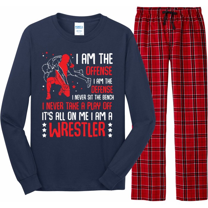 I Am A Wrestler Wrestling Wrestler Fight Coach Sports Long Sleeve Pajama Set