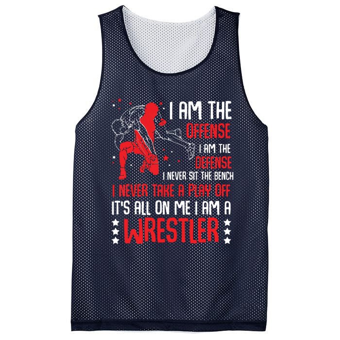 I Am A Wrestler Wrestling Wrestler Fight Coach Sports Mesh Reversible Basketball Jersey Tank