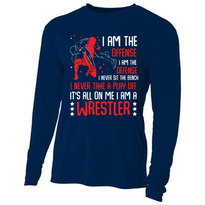 I Am A Wrestler Wrestling Wrestler Fight Coach Sports Cooling Performance Long Sleeve Crew