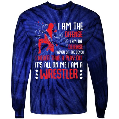 I Am A Wrestler Wrestling Wrestler Fight Coach Sports Tie-Dye Long Sleeve Shirt