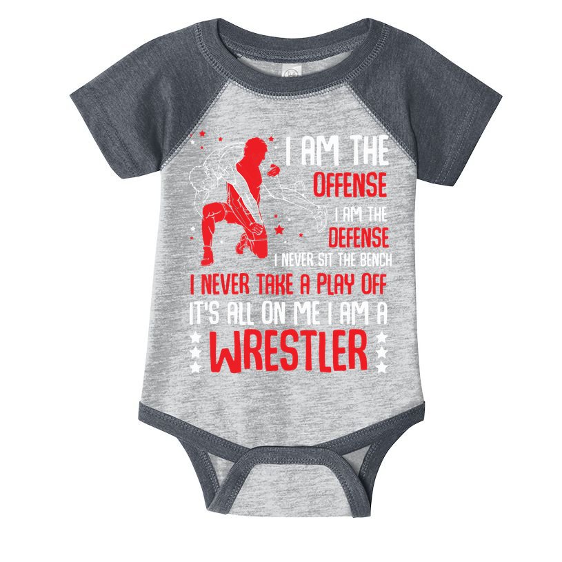 I Am A Wrestler Wrestling Wrestler Fight Coach Sports Infant Baby Jersey Bodysuit