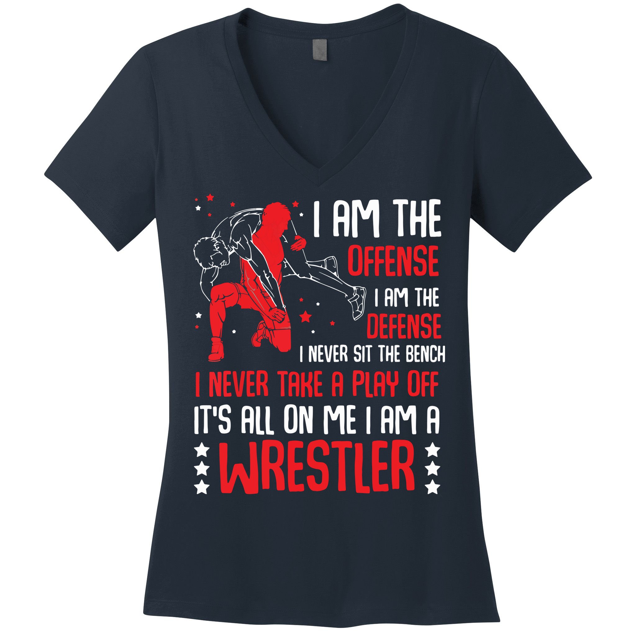 I Am A Wrestler Wrestling Wrestler Fight Coach Sports Women's V-Neck T-Shirt