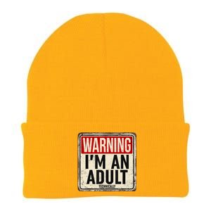 Im An Adult Technically Funny 18th Birthday 18 Year Old Knit Cap Winter Beanie