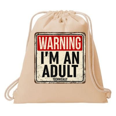 Im An Adult Technically Funny 18th Birthday 18 Year Old Drawstring Bag