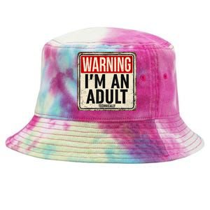 Im An Adult Technically Funny 18th Birthday 18 Year Old Tie-Dyed Bucket Hat