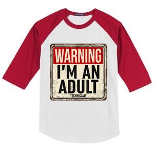 Im An Adult Technically Funny 18th Birthday 18 Year Old Kids Colorblock Raglan Jersey