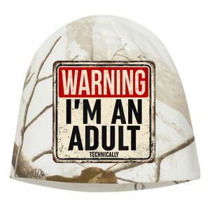 Im An Adult Technically Funny 18th Birthday 18 Year Old Kati - Camo Knit Beanie