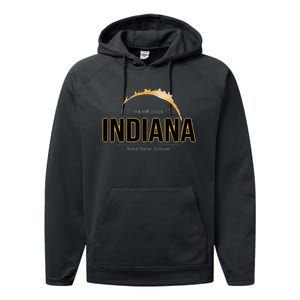 Indiana America April 2024 Path Of Totality Solar Eclipse Performance Fleece Hoodie