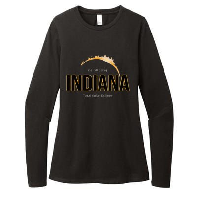 Indiana America April 2024 Path Of Totality Solar Eclipse Womens CVC Long Sleeve Shirt