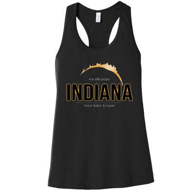 Indiana America April 2024 Path Of Totality Solar Eclipse Women's Racerback Tank