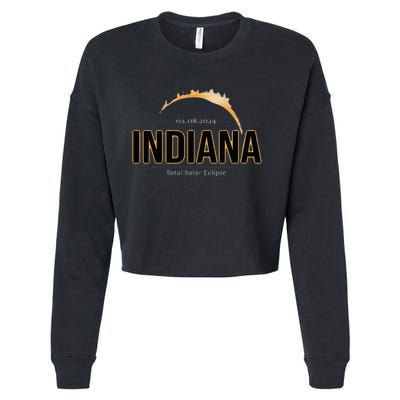 Indiana America April 2024 Path Of Totality Solar Eclipse Cropped Pullover Crew