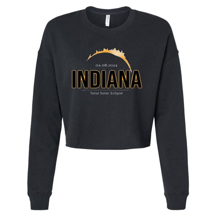 Indiana America April 2024 Path Of Totality Solar Eclipse Cropped Pullover Crew