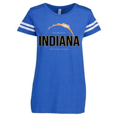 Indiana America April 2024 Path Of Totality Solar Eclipse Enza Ladies Jersey Football T-Shirt