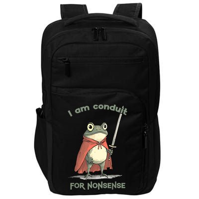 I Am A Conduit For Nonsense Frog And Modern Minimalist Impact Tech Backpack