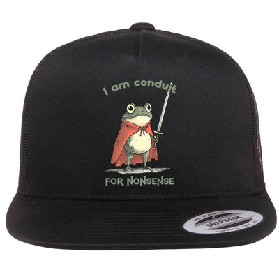 I Am A Conduit For Nonsense Frog And Modern Minimalist Flat Bill Trucker Hat