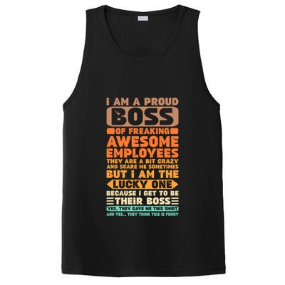 I Am A Proud Boss Of Freaking Awesome Employees Funny Funny Gift PosiCharge Competitor Tank