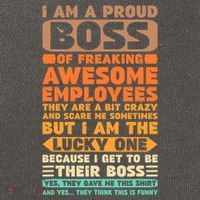 I Am A Proud Boss Of Freaking Awesome Employees Funny Funny Gift Cotton Canvas Backpack