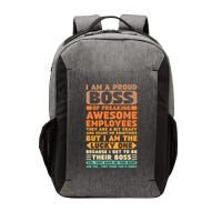 I Am A Proud Boss Of Freaking Awesome Employees Funny Funny Gift Vector Backpack