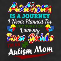 I'm An Autism Mom Tour Guide Quote 7 Panel Mesh Trucker Snapback Hat