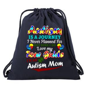 I'm An Autism Mom Tour Guide Quote Drawstring Bag