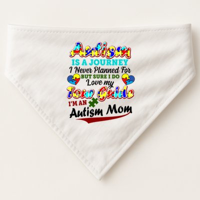 I'm An Autism Mom Tour Guide Quote USA-Made Doggie Bandana