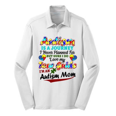 I'm An Autism Mom Tour Guide Quote Silk Touch Performance Long Sleeve Polo