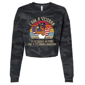 I Am A Veteran Veteran's Mother And Daughter Cropped Pullover Crew