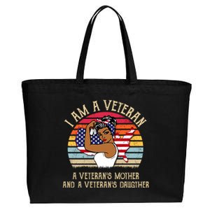 I Am A Veteran Veteran's Mother And Daughter Cotton Canvas Jumbo Tote