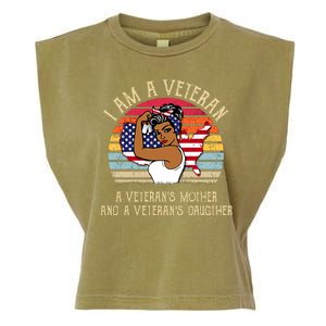 I Am A Veteran Veteran's Mother And Daughter Garment-Dyed Women's Muscle Tee