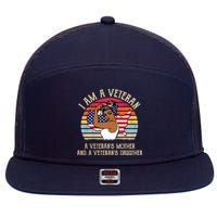 I Am A Veteran Veteran's Mother And Daughter 7 Panel Mesh Trucker Snapback Hat