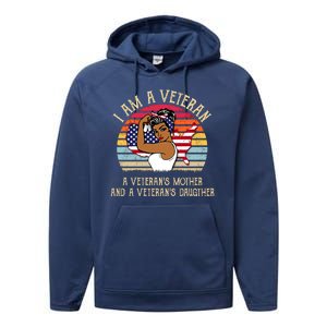 I Am A Veteran Veteran's Mother And Daughter Performance Fleece Hoodie