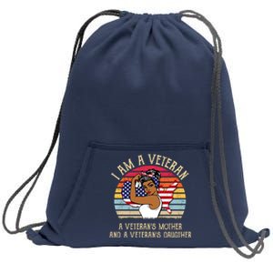 I Am A Veteran Veteran's Mother And Daughter Sweatshirt Cinch Pack Bag