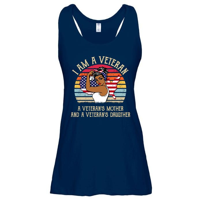 I Am A Veteran Veteran's Mother And Daughter Ladies Essential Flowy Tank