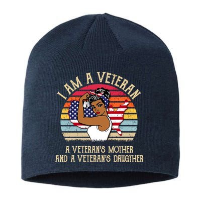 I Am A Veteran Veteran's Mother And Daughter Sustainable Beanie