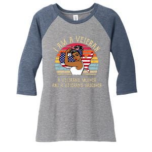 I Am A Veteran Veteran's Mother And Daughter Women's Tri-Blend 3/4-Sleeve Raglan Shirt