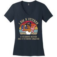 I Am A Veteran Veteran's Mother And Daughter Women's V-Neck T-Shirt