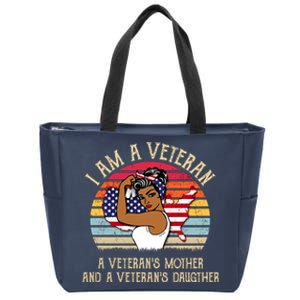 I Am A Veteran Veteran's Mother And Daughter Zip Tote Bag