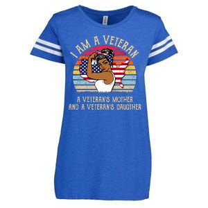 I Am A Veteran Veteran's Mother And Daughter Enza Ladies Jersey Football T-Shirt