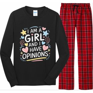 I Am A Girl And I Have Opinions Funny Women Mother Long Sleeve Pajama Set