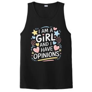 I Am A Girl And I Have Opinions Funny Women Mother PosiCharge Competitor Tank