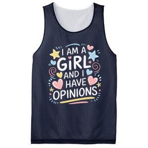 I Am A Girl And I Have Opinions Funny Women Mother Mesh Reversible Basketball Jersey Tank