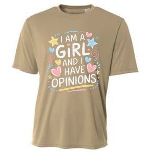 I Am A Girl And I Have Opinions Funny Women Mother Cooling Performance Crew T-Shirt