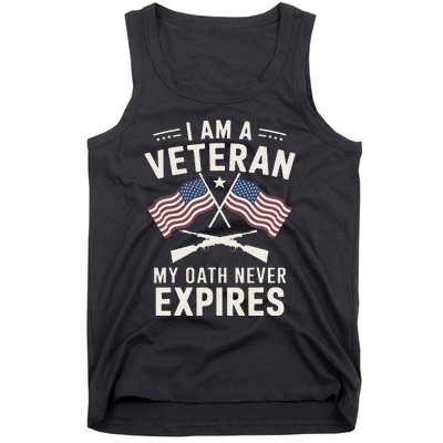 I Am A Veteran My Oath Never Expires Veteran Day Dad Grandpa Tank Top