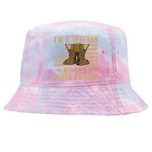 I Am A Veteran My Oath Never Expires Veteran Day Usa Flag Tie-Dyed Bucket Hat