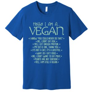 I Am A Vegan Vegetarian Veganism Food Veggie Animal Rights Gift Premium T-Shirt