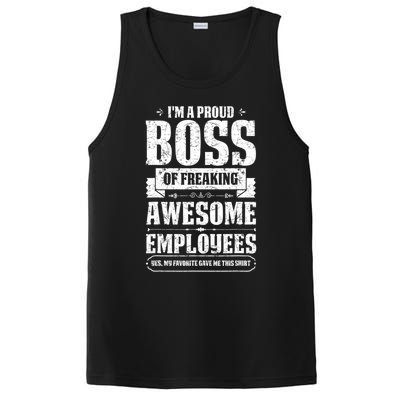 I Am A Proud Boss Of Freaking Awesome Employees Funny Meaningful Gift PosiCharge Competitor Tank