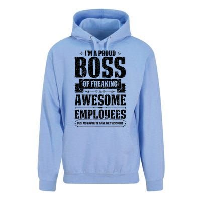 I Am A Proud Boss Of Freaking Awesome Employees Funny Meaningful Gift Unisex Surf Hoodie