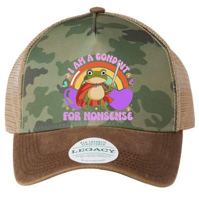 I Am A Conduit For Nonsense Funny Frog Knight Gift Legacy Tie Dye Trucker Hat